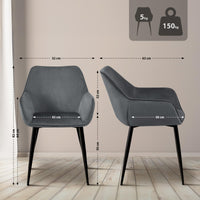 Set van 2 eetkamerstoelen Vessa fluweel (2)