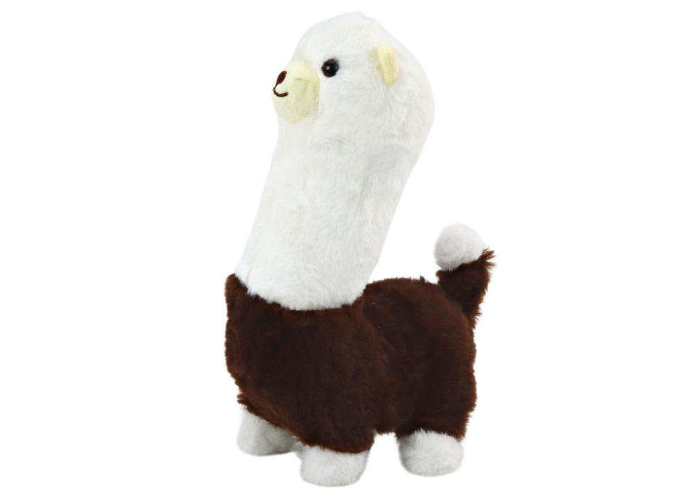 Interactief loopspelletje huisdier lama alpaca bruin 23cm (2)