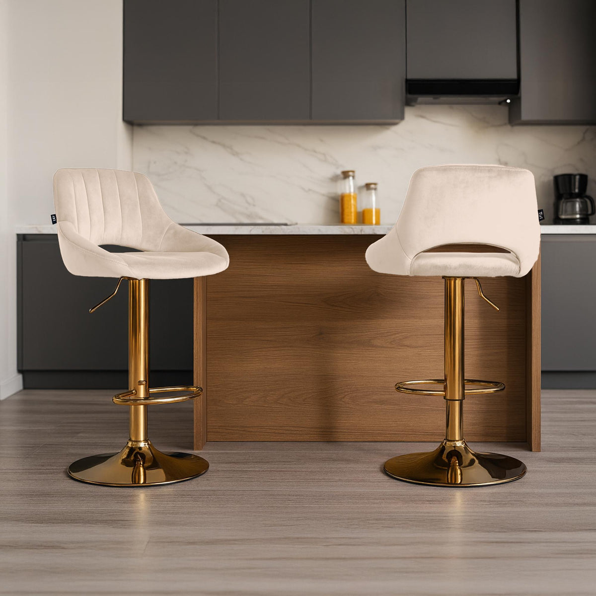Barkruk Milet fluweel goud (3)