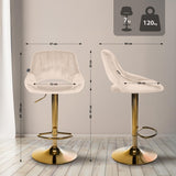 Barkruk Milet fluweel goud (2)