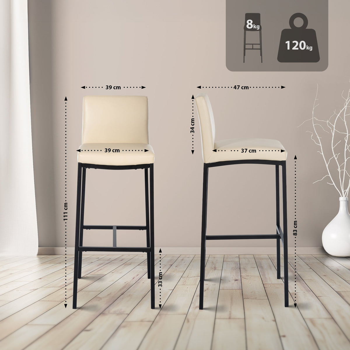 Set van 2 barstoelen Freeport kunstleer B (2)