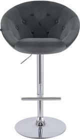 Barkruk London fluweel chroom (4)