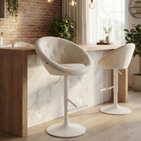 Barkruk London fluweel wit (10)