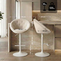 Barkruk London fluweel wit (9)