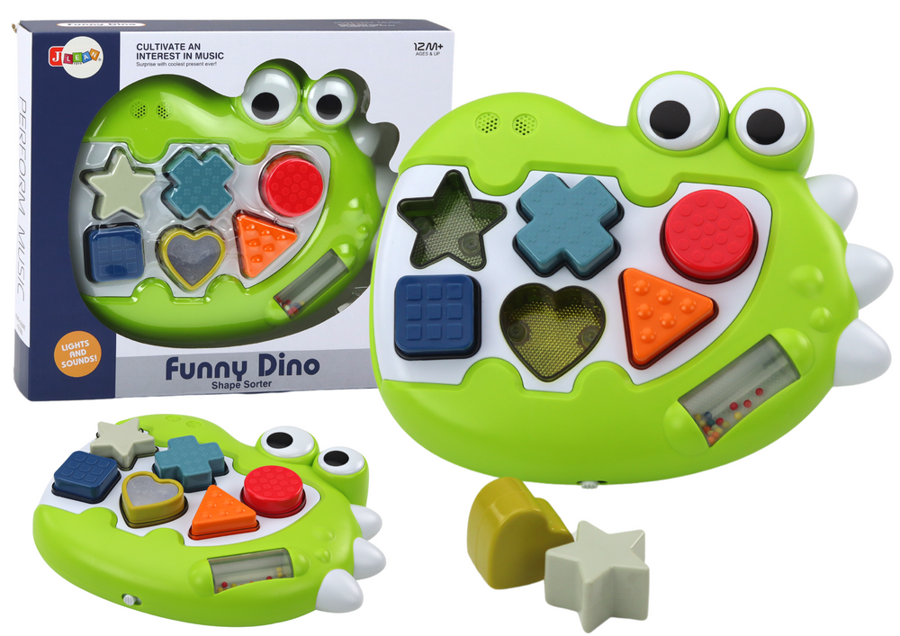 Sensorische dinosaurussorteerder die melodiepuzzels afspeelt voor de allerkleinsten