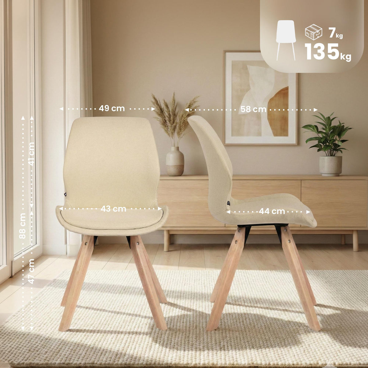 2-delige set stoelen Luna stof (2)
