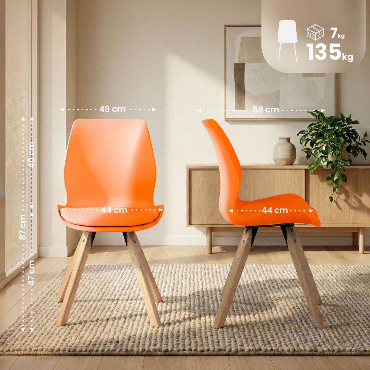 4-delige set stoelen Luna kunststof (2)