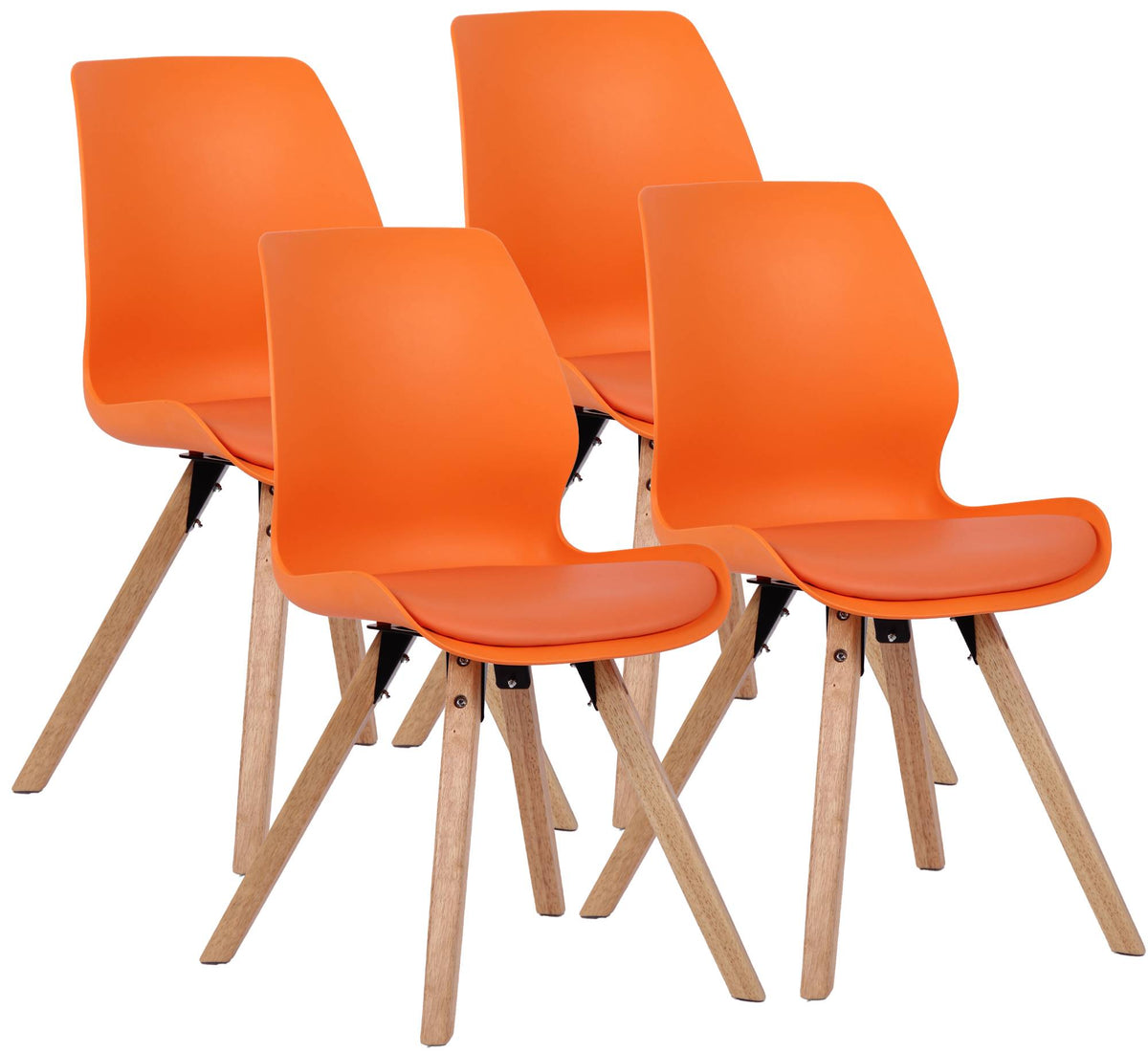 4-delige set stoelen Luna kunststof