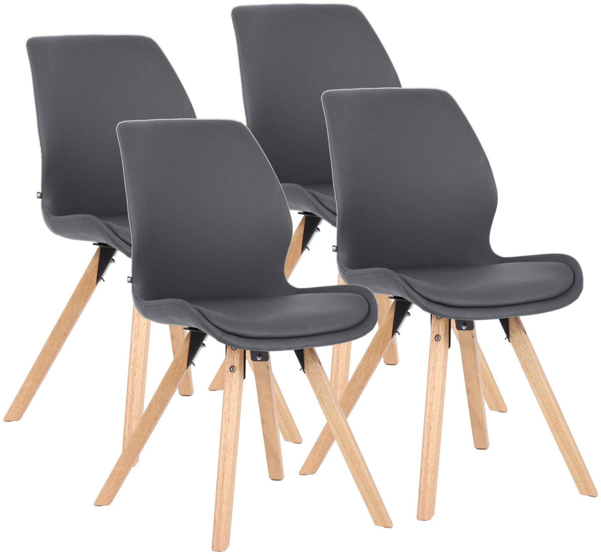 4-delige set stoelen Luna kunstleer