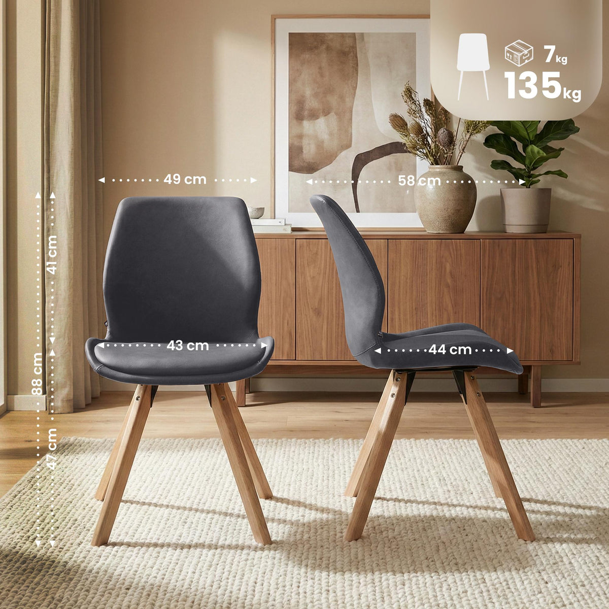4-delige set stoelen Luna kunstleer (2)