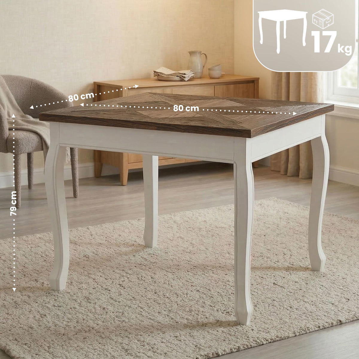 Eettafel Lindon 80x80 cm vierkant (9)