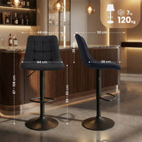 2-delige set barstoelen Mapun stof (2)