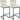 Set van 2 barstoelen Hopewell fluweel B