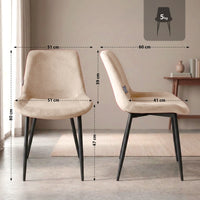 4-delige set eetkamerstoelen Victoria fluweel (2)