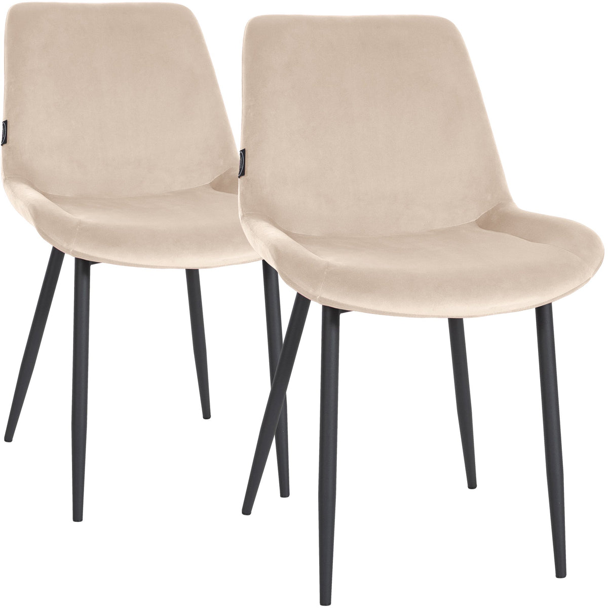 2-delige set eetkamerstoelen Victoria fluweel