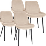 4-delige set eetkamerstoelen Victoria fluweel