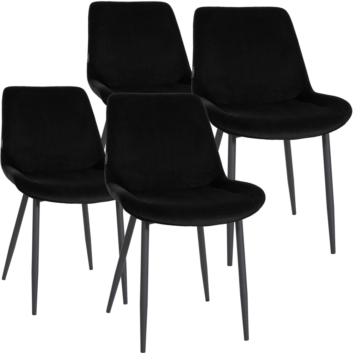 4-delige set eetkamerstoelen Victoria fluweel (8)