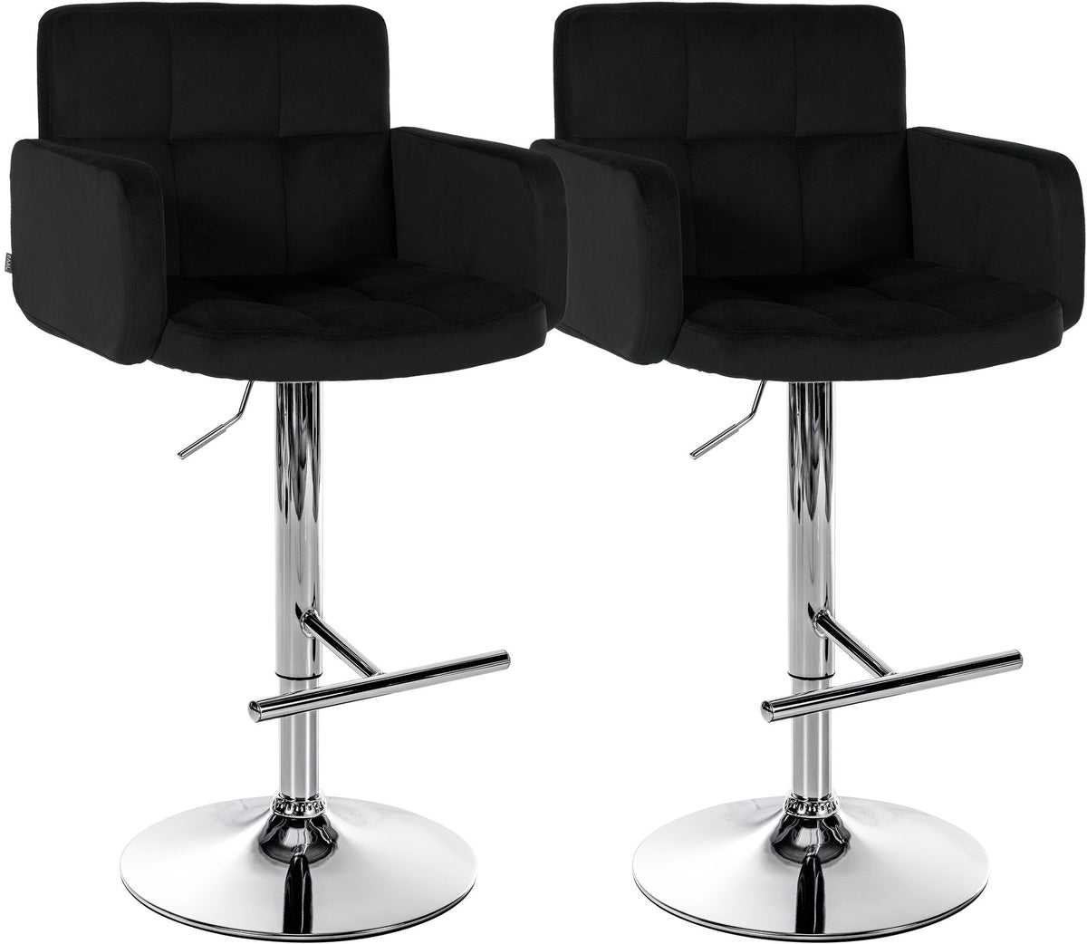 Set van 2 barkrukken Los Angeles fluweel chroom (8)