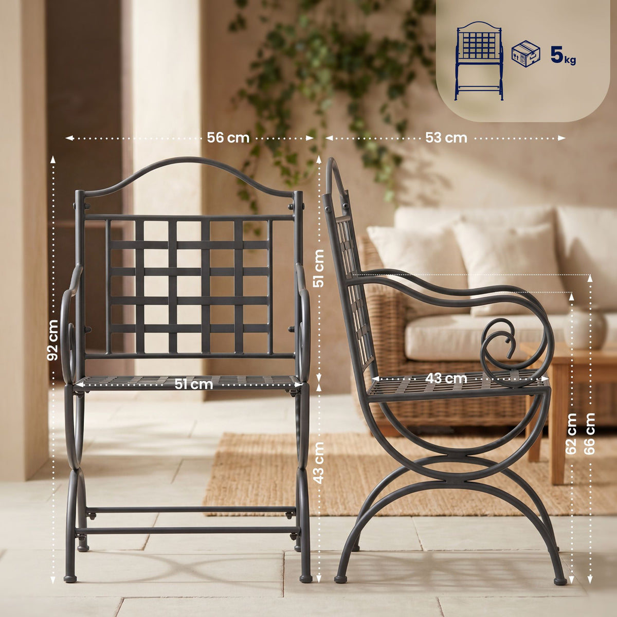 Tuinmeubelset Viro met 2 stoelen (2)