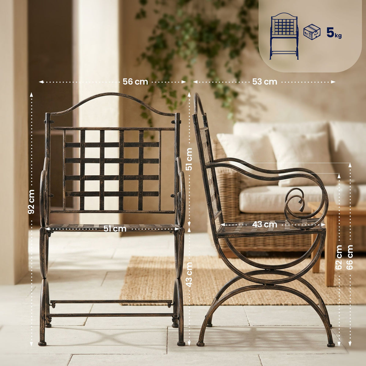 Tuinmeubelset Viro met 2 stoelen (9)