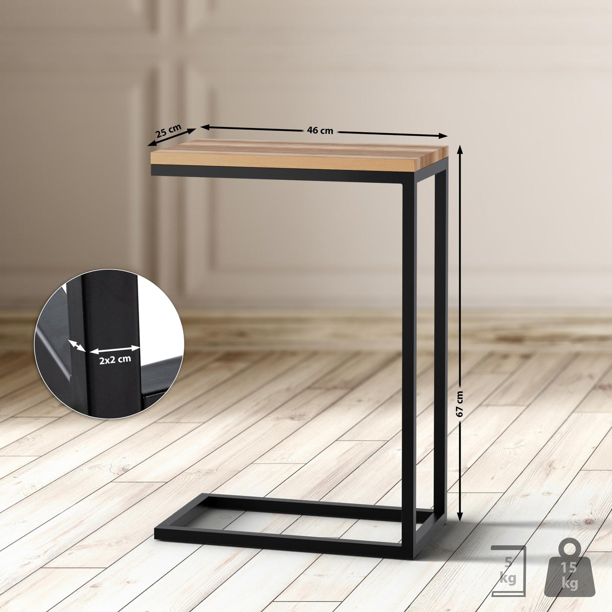 Bijzettafel Manteo 46x25x67 cm (2)
