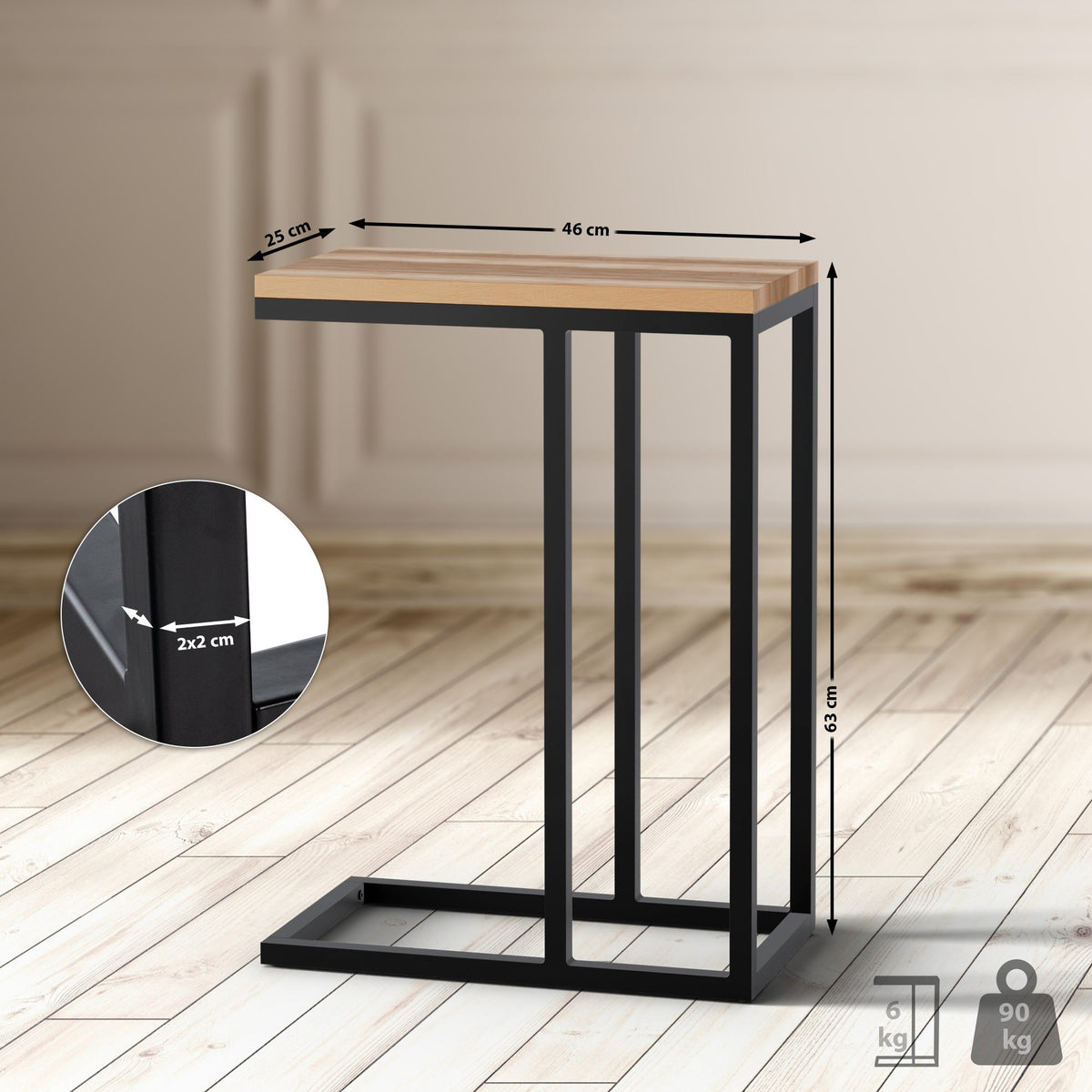 Bijzettafel Manteo 46x25x63 cm (2)