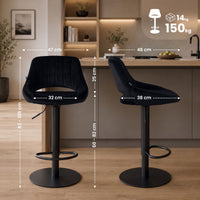 Set van 2 barkrukken HD Milet B fluweel (2)