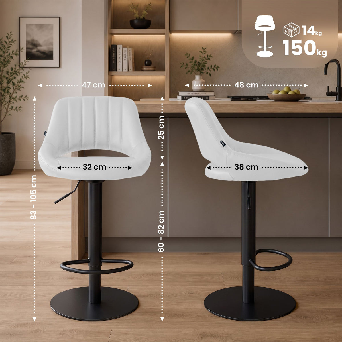 Set van 2 barkrukken HD Milet B kunstleer (2)