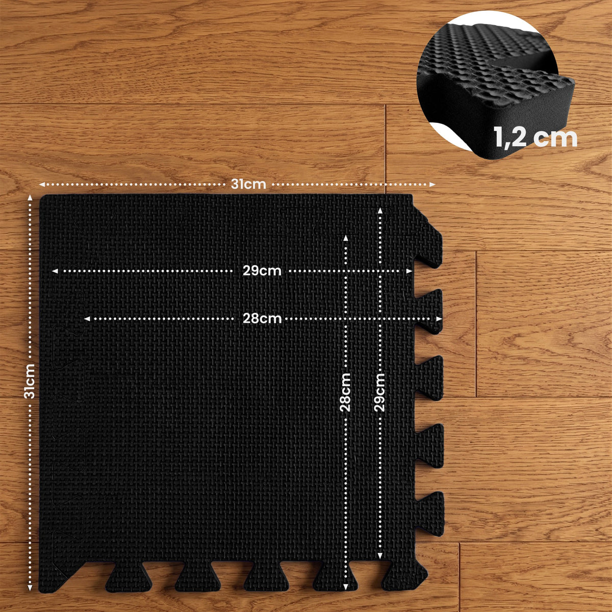 Vloerbeschermingsmat 31x31 cm set (2)