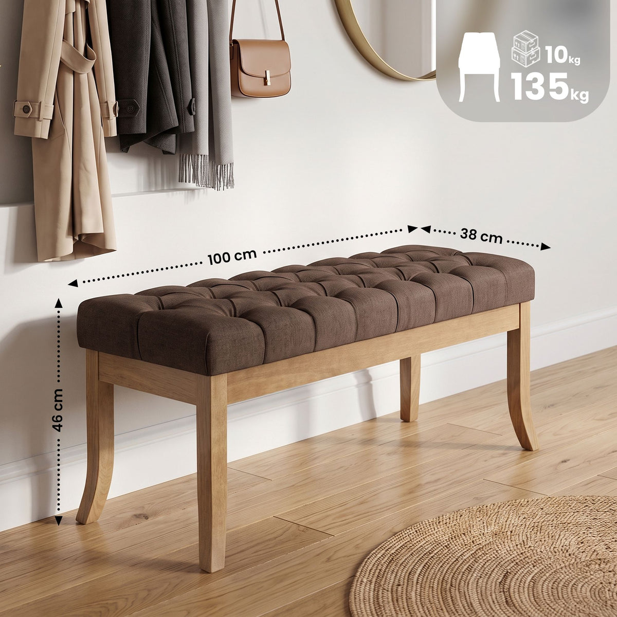 Bank Ramses stof met licht houten frame (2)