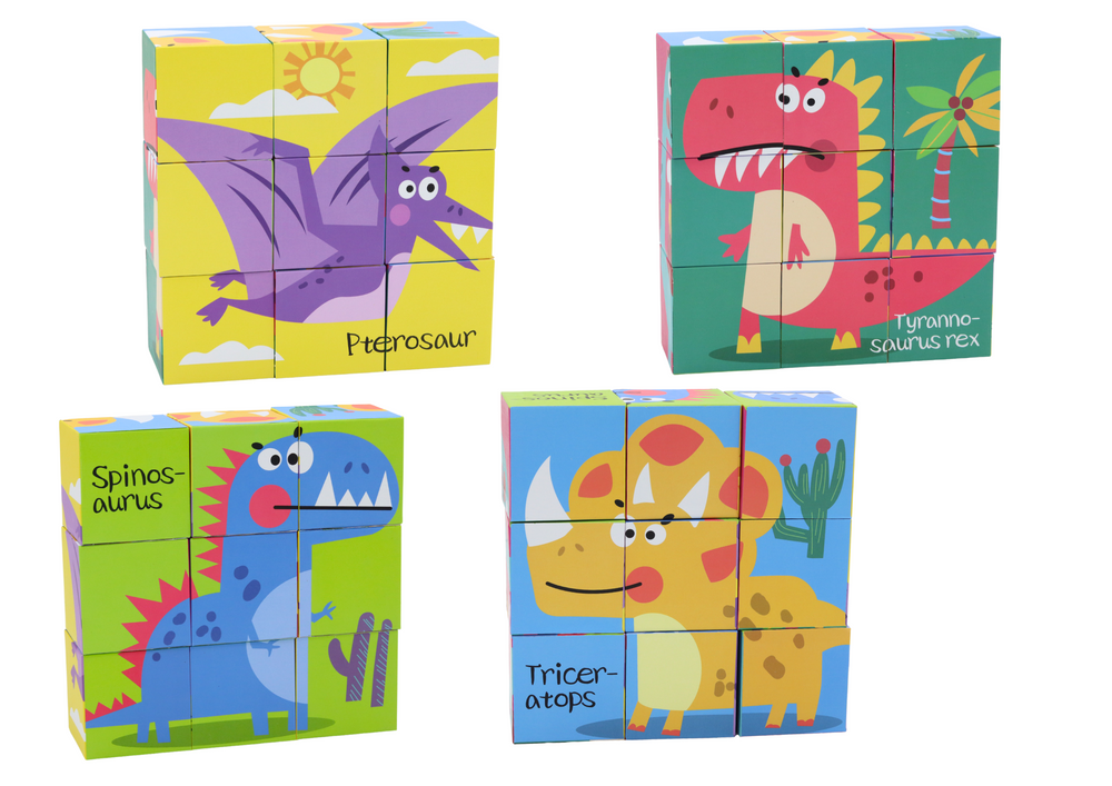 Leerpuzzel 6in1 blokken puzzelkubus 6 afbeeldingen dinosaurussen 9 dl (2)