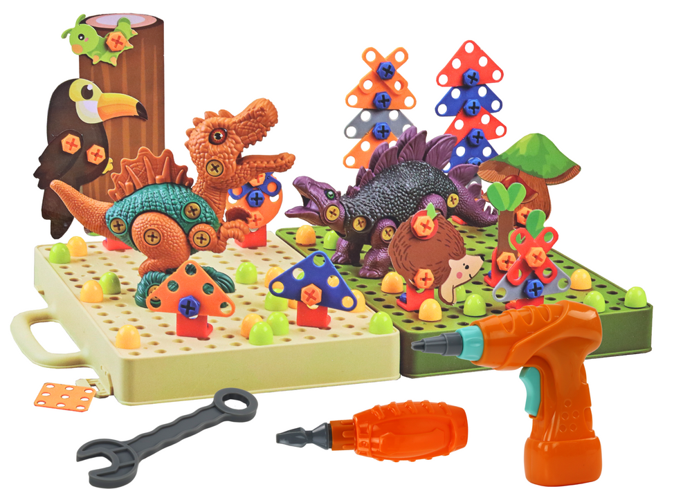 3D-bouwstenen puzzel DIY dinosaurus demonteerbare boor (2)