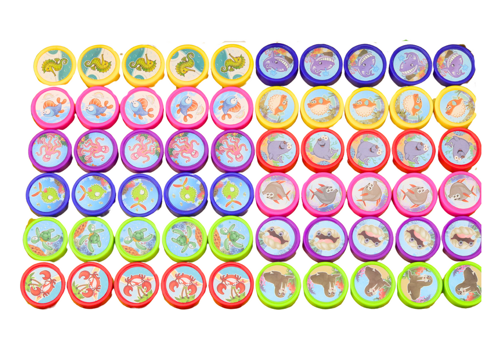 Decoratieve stempels, 12 zeedierenmotieven, 6 kleuren (3)