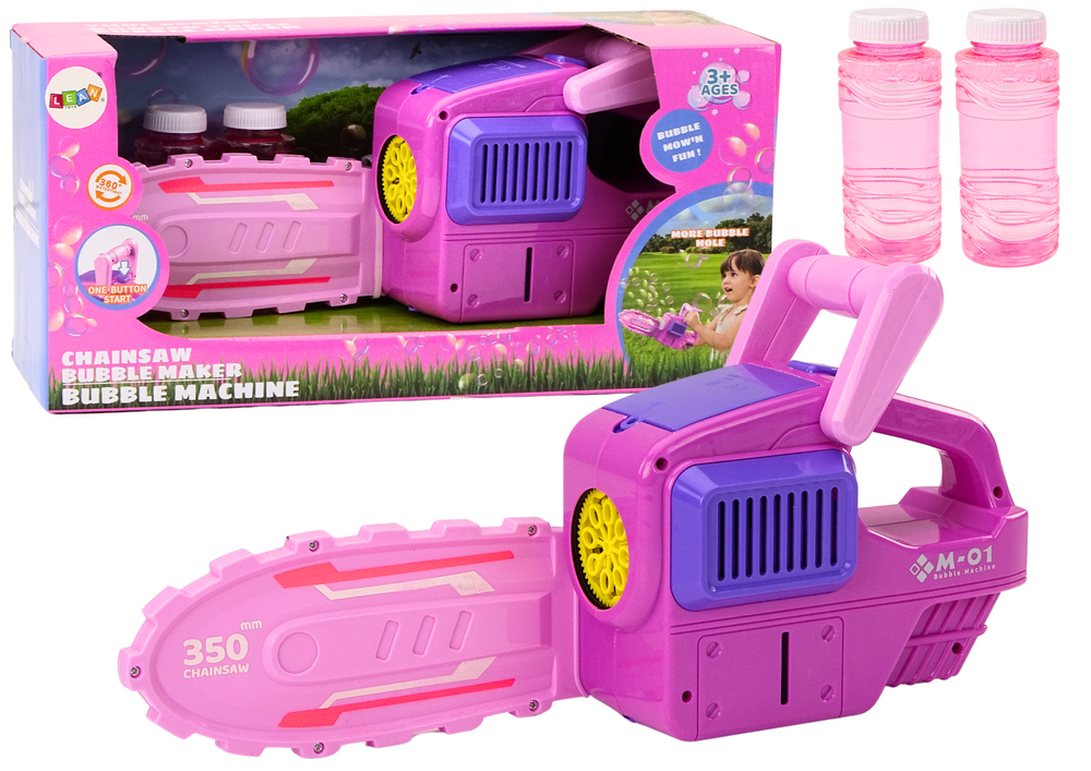 Zeepbellenmachine kettingzaag roze