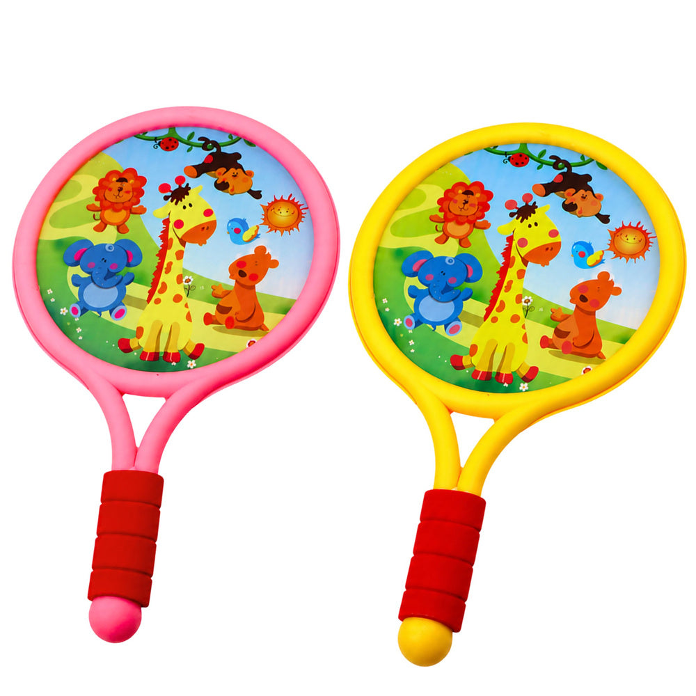 Kinderbadmintonracket dieren geel roze (2)