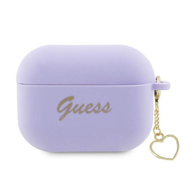 Guess Silicone Heart Charm - hoesje voor Apple AirPods Pro 2 (paars)