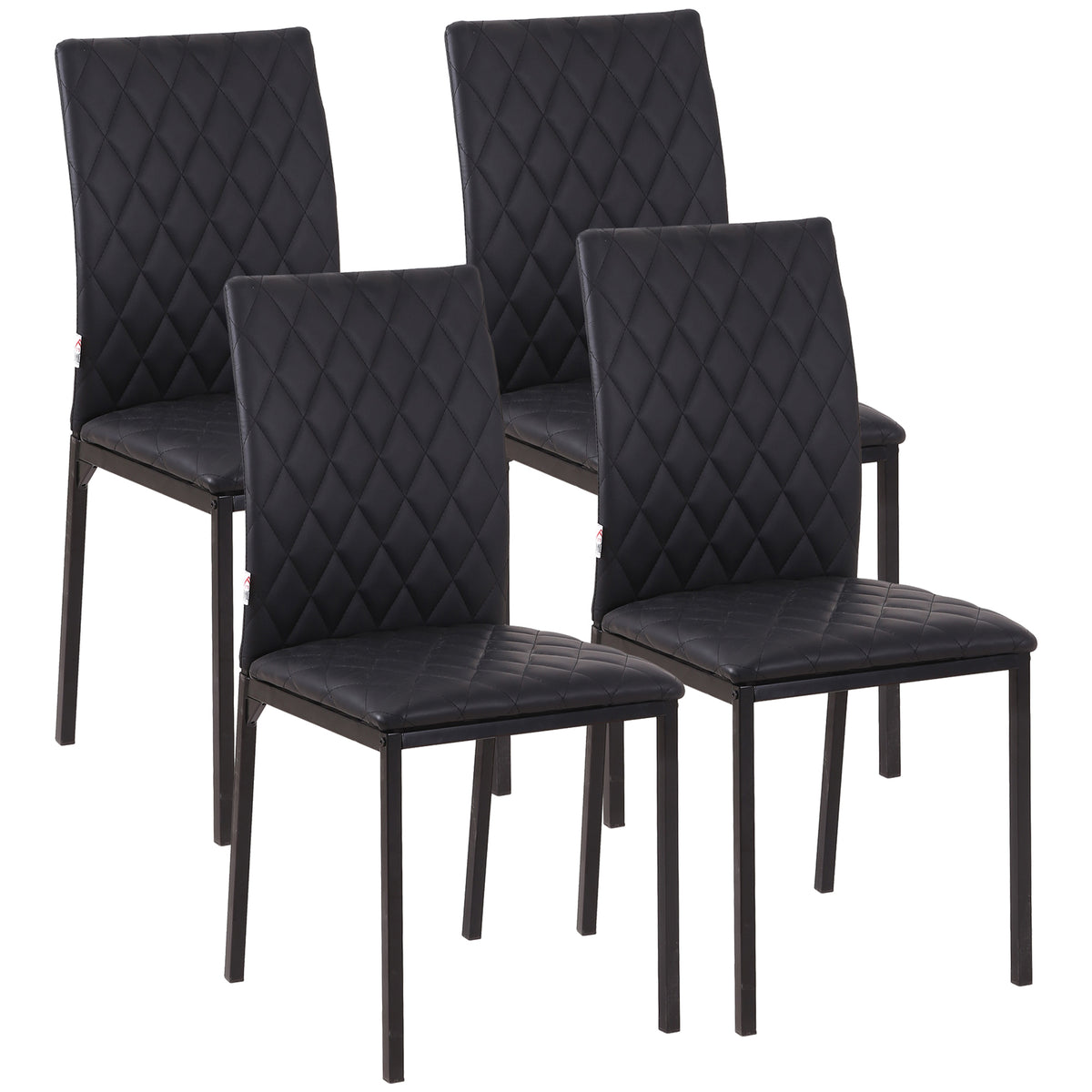 HOCMOM 4-delige set stoelen eetkamerstoelen keukenstoelen 41 cm x 50 cm x 91 cm, Zwart