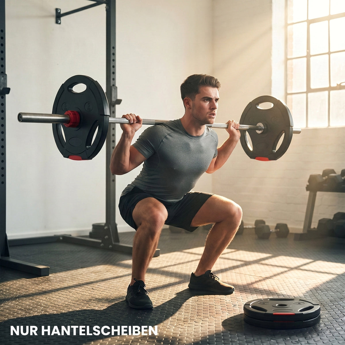 4-delige gewichtsplattenset voor training, sportschool, thuistraining, krachttraining, 2 x 5 kg en 2 x 2,5 kg (2)