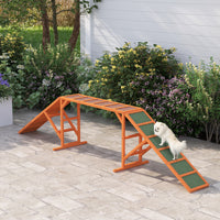 Agility hondenhelling, parcours, antislip, weerbestendig, hout, 335 x 55 x 60 cm, oranje (2)
