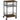 Keukentrolley in industrieel design 1 plank 1 opbergmand 4 wielen 40 cm x 30 cm x 62 cm staal zwart + bruin