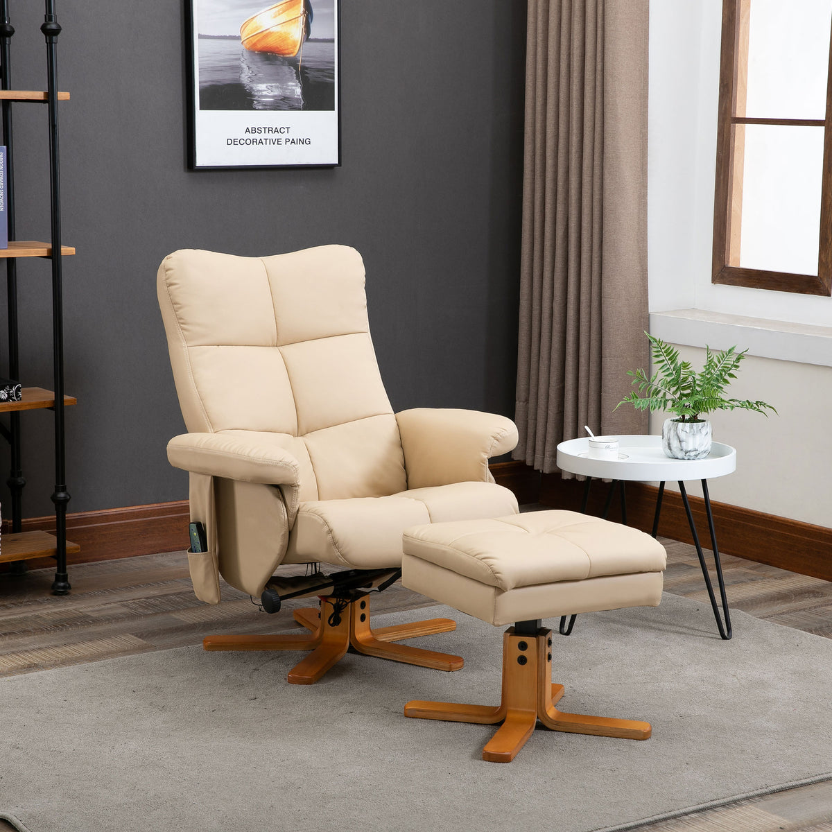 Relaxfauteuil massagestoel met voetenbank opbergruimte ligfunctie relaxstoel met massagefunctie tv-fauteuil (2)