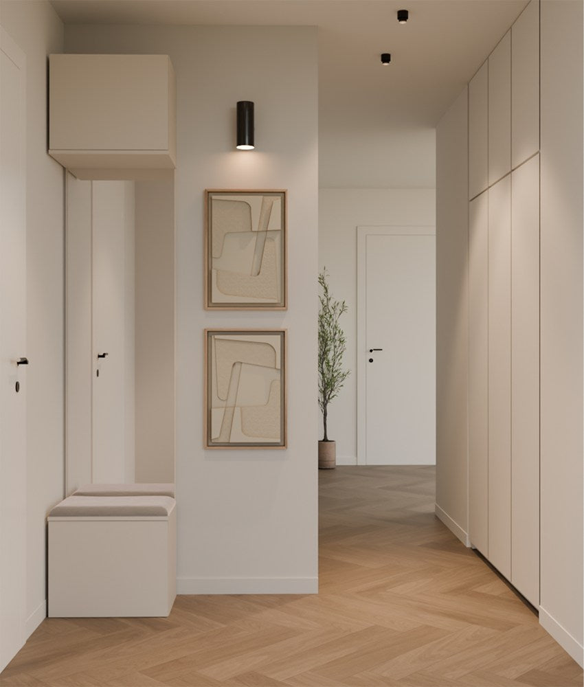 Garderobe HAGA 1L Schrank für Flur Korridor KASCHMIR BEIGE 238x50x35 cm – Produktabbildung 2
