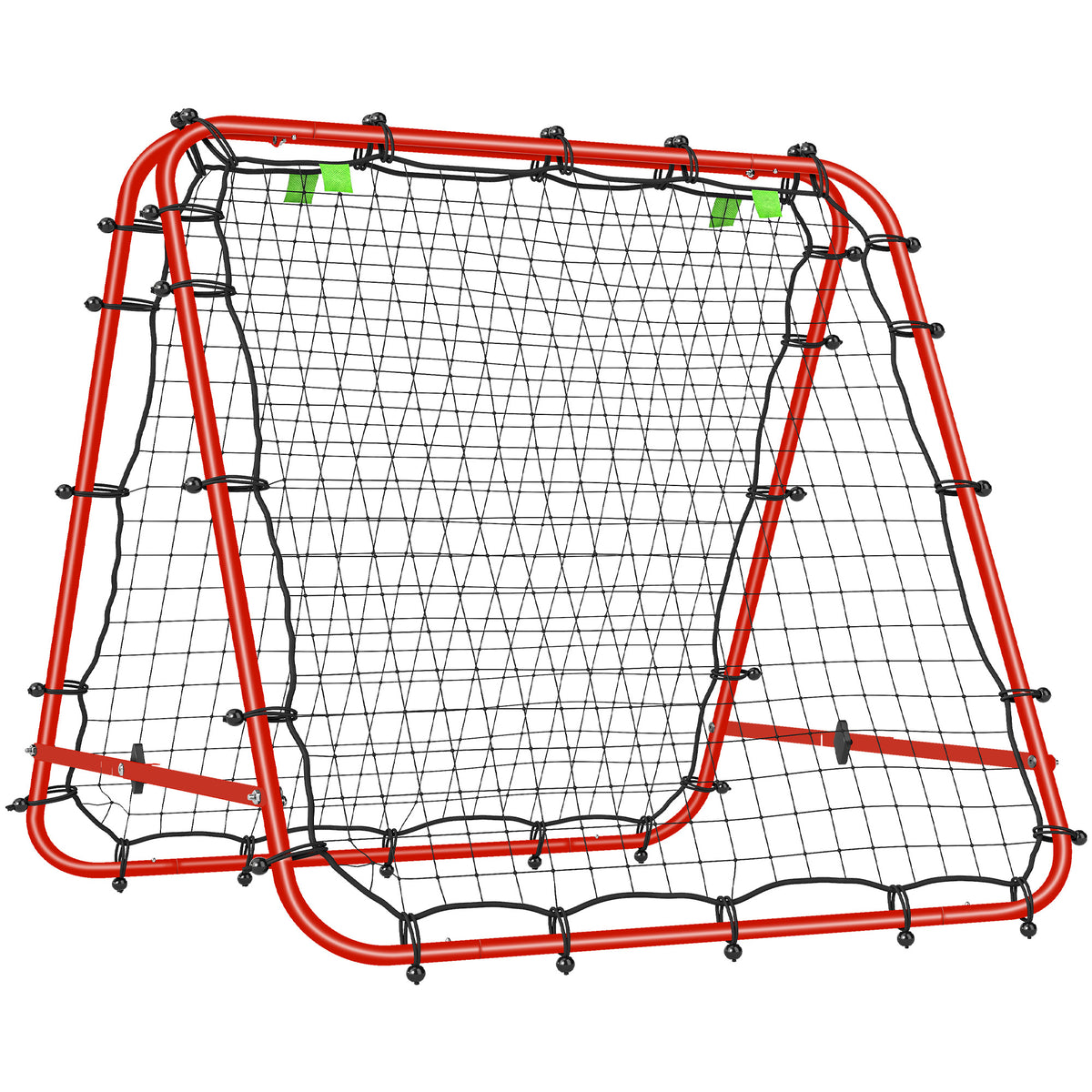 Voetbaldoel, verstelbaar, inklapbaar, metalen frame, 100 x 68-95 cm, rood