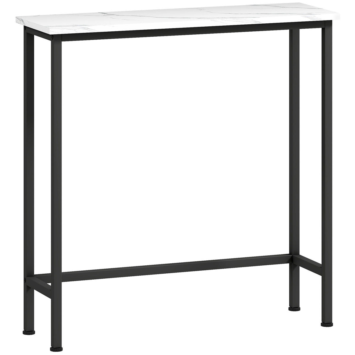 Sidetable haltafel met verstelbare voetjes, kantelbeveiliging 75 x 24 x 76 cm voor kleine ruimtes zwart