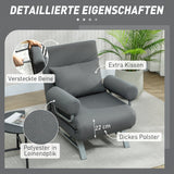 Slaapfauteuil, gestoffeerde fauteuil, ombouwbaar tot logeerbed, ergonomisch, donkergrijs (6)
