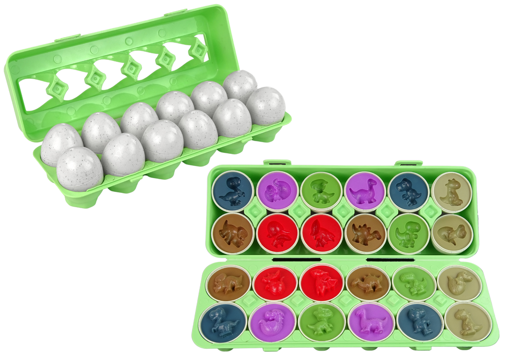 Educatieve eiersorteerset, dinosauruspuzzel, 12 stuks (2)
