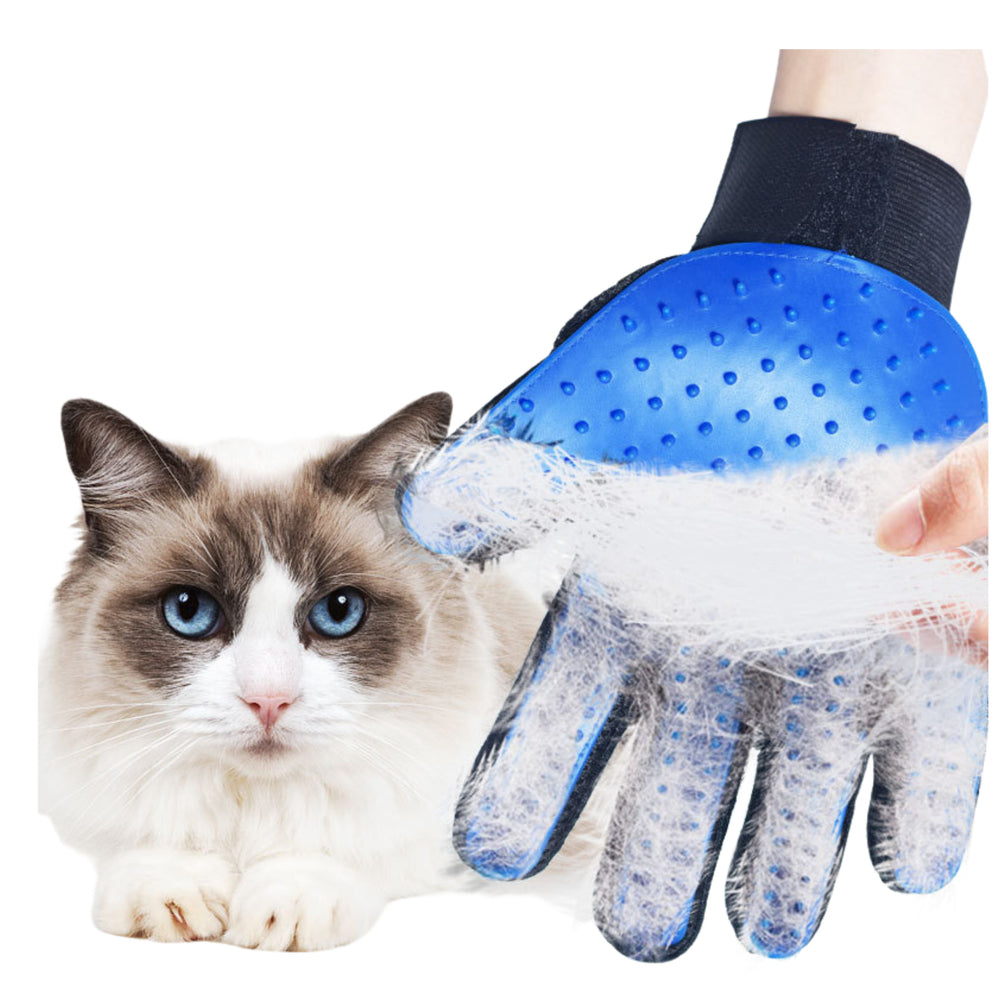 Haarborstelhandschoen met siliconen noppen voor katten en honden (2)