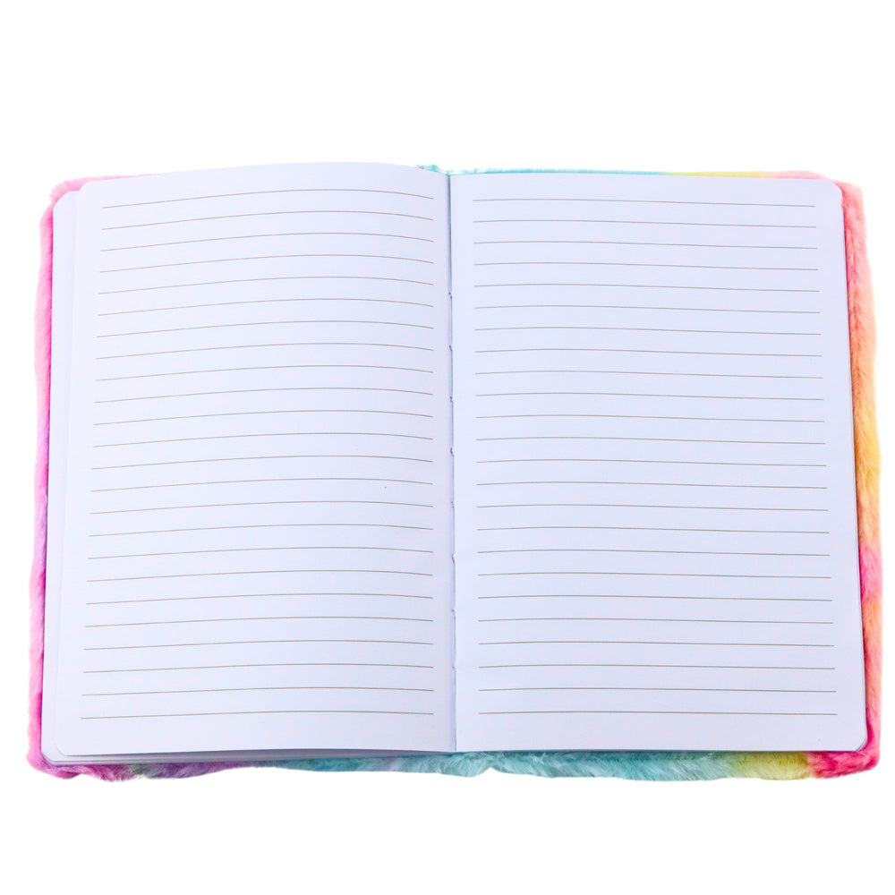 Met pluche gevoerd notitieboek met een kleurrijke 3D-eenhoorn (2)