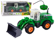 R/C graaflaadmachine met op afstand bestuurbare hefarm groen