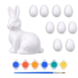 Paas-set piepschuimeieren 9-delig, beschilderd konijnfiguur (4)